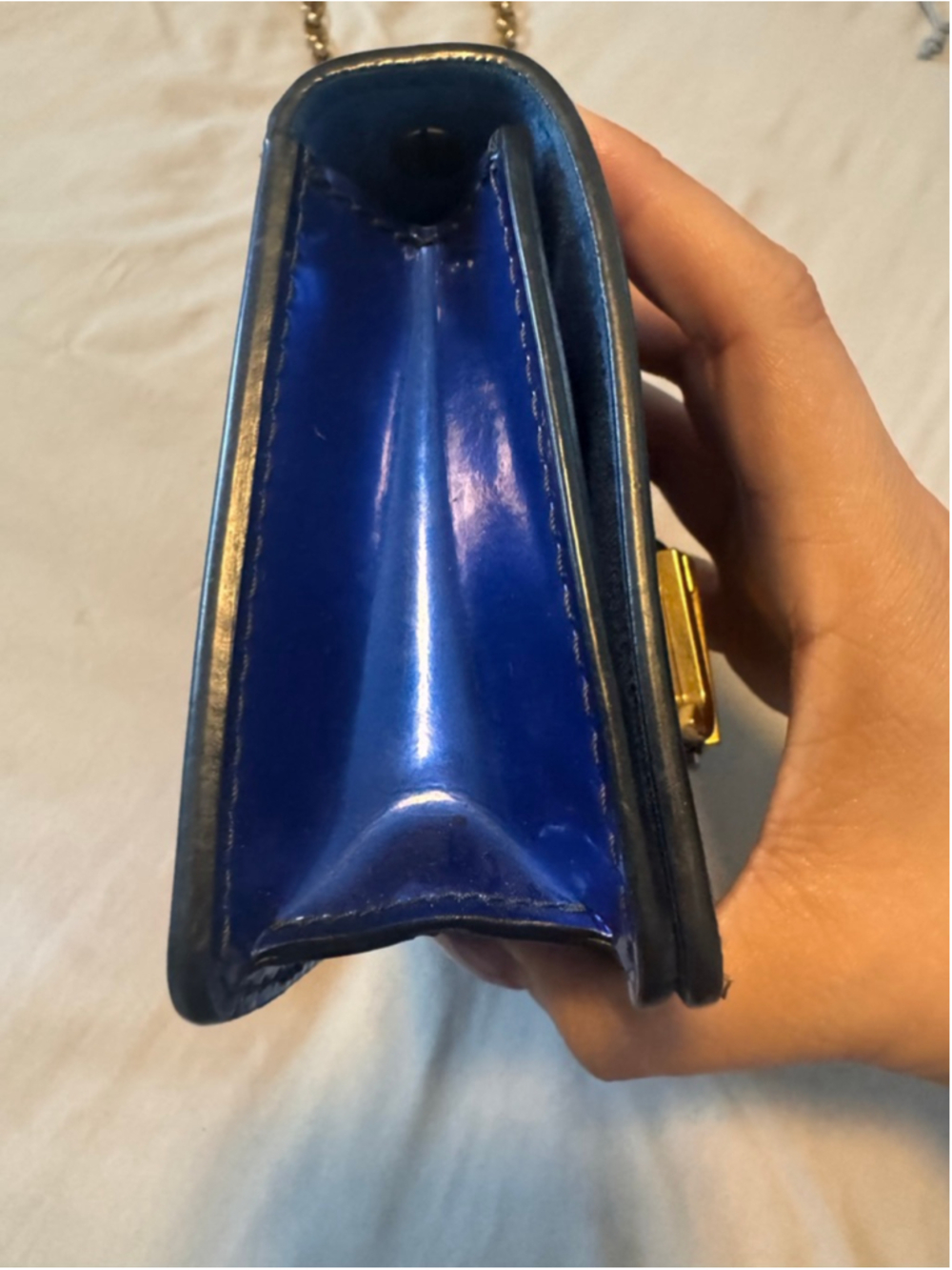 Women's Christian Dior Blue Patent Leather J'ADIOR Crossbody Bag One Size - Picture 6 of 14